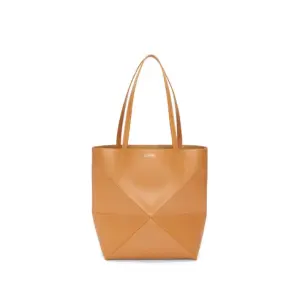 Puzzle Fold Tote In Shiny Calfskin