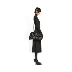 Women's Crush Large Chain Bag Quilted in Black