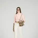 Small Dionysus Top Handle Bag Beige and Ebony