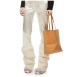 Puzzle Fold Tote In Shiny Calfskin