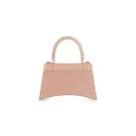 Women's Hourglass Small Handbag Crocodile Embossed in Nude
