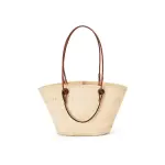 Anagram Basket Bag In Iraca Palm And Calfskin