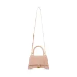 Women's Hourglass Small Handbag Crocodile Embossed in Nude