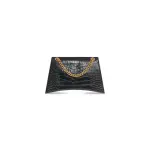 Women's Crush Medium Chain Bag Crocodile Embossed In Black