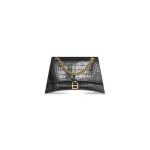 Women's Crush Medium Chain Bag Crocodile Embossed In Black