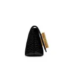 Shiny Stamped Crocodile Leather Natalia Mini Shoulder Bag
