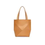 Puzzle Fold Tote In Shiny Calfskin