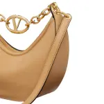 Small VLogo Moon Hobo Bag In Leather With Chain